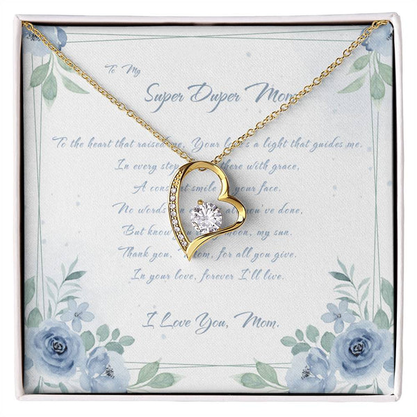 To My Super Duper Mom | For Mom | Blush Bloom Necklace | Message Card