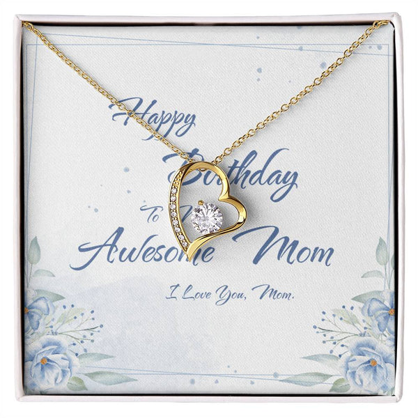 To My Awesome Mom | For Mom | Blush Bloom Necklace | Birthday Card
