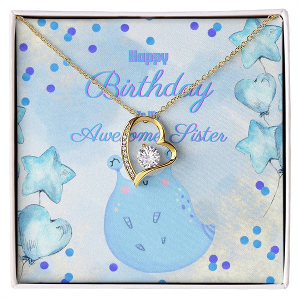 To My Awesome Sister | For Sister | Blush Bloom Necklace | Birthday Card