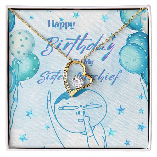 To My Sister Mischief | For Sister | Blush Bloom Necklace | Birthday Card