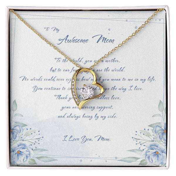 To My Awesome Mom | For Mom | Blush Bloom Necklace | Message Card