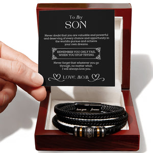 "Never Stop Trying" – A Bracelet That Fuels His Spirit | From Mom